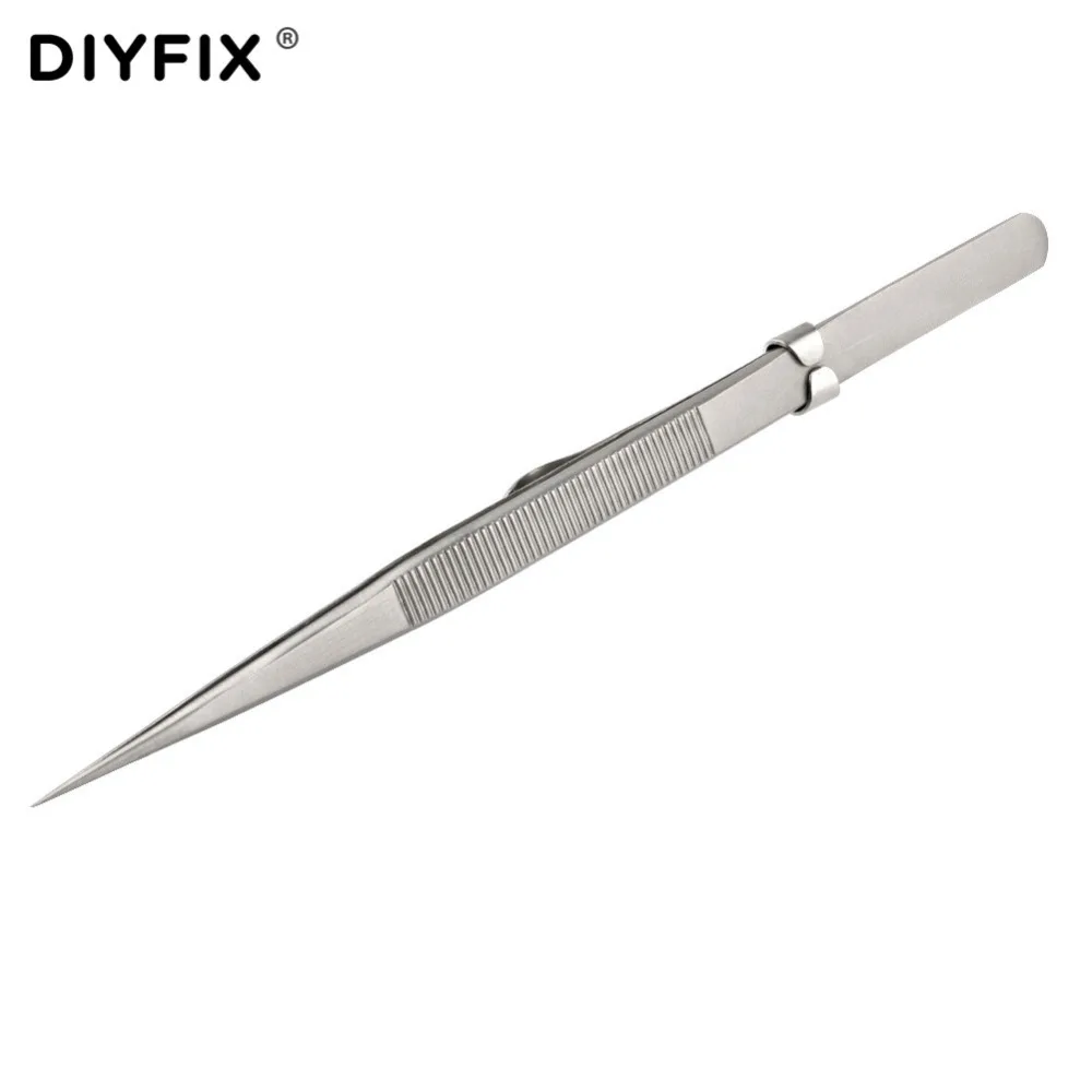 DIYFIX 6,38 "Präzision Einstellbare Slide Lock Anti Statische Pinzette Für Schmuck Elektronische Komponente Holding Reparatur Werkzeuge