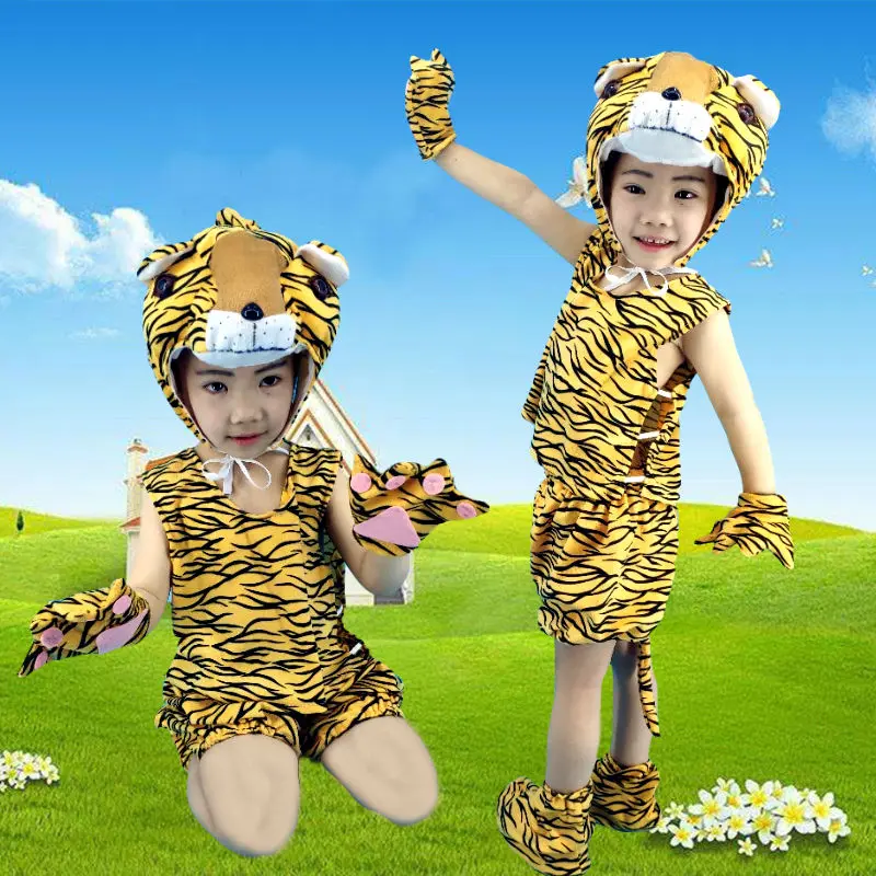 Kindergarten animals costume little horse chicks pony tiger calf costumes show girls stage clothing cosplay costumes kids adult