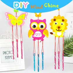 Handmade Wind Chime para crianças, DIY Puzzle Toy para crianças, Brinquedo manual de artesanato, Desenhos animados, Tecido não tecido, 2 pçs/set