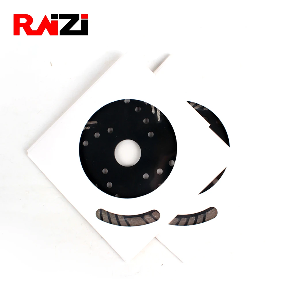 Raizi-다이아몬드 터보 커팅 디스크 1 개, 보호 톱니 포함, 화강암 대리석 돌 콘크리트 125/150mm 원형 톱날