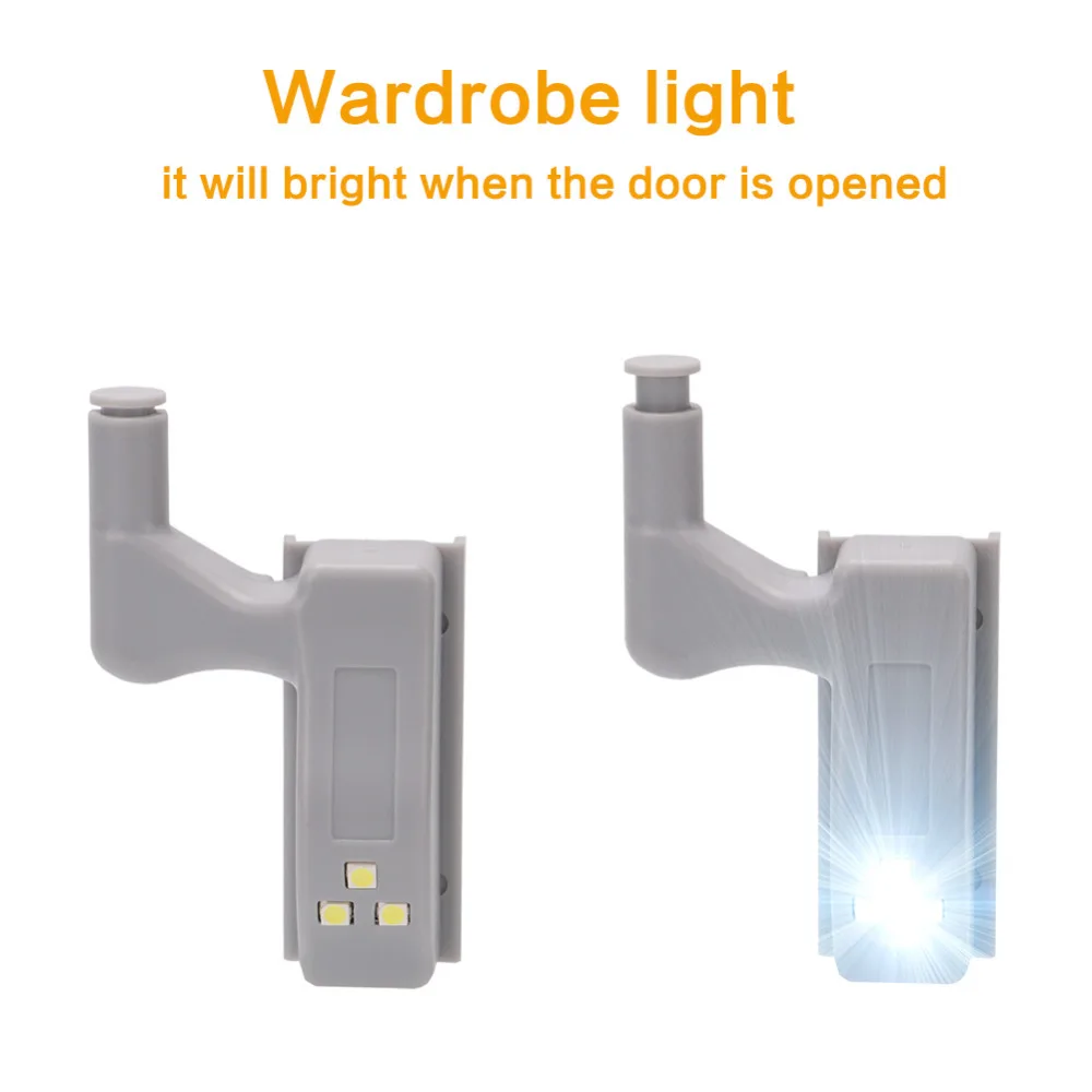 Coquimbo 2/5 Packs  Inner Hinge LED Sensor Under Cabinet Lights For Kitchen Bedroom Closet Wardrobe Night Light Battery Operated