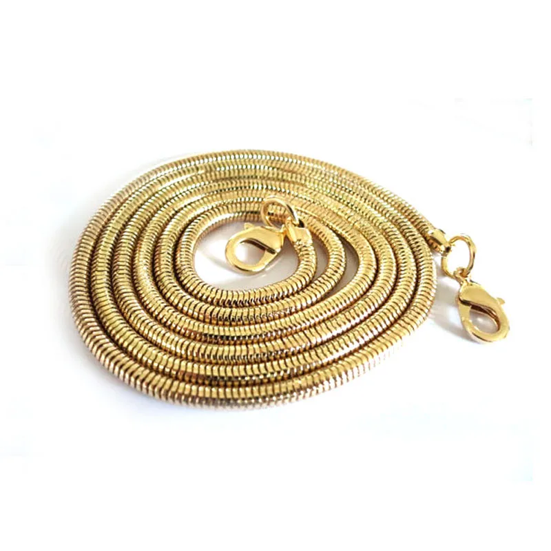 

4mm Necklace High Quality Round DIY Gold Plated Round Aluminum Snake Chain