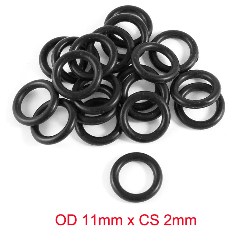 OD 11mm x CS 2mm NBR Black Rubber Oil Seal O Ring Sealing Gasket Washers