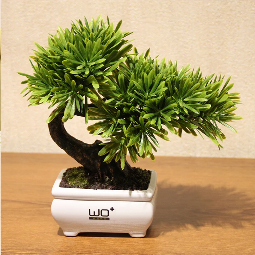 Simulation Plant Pot, Podocarpus, Guest-greeting, Pine Plants, Potted Flower Art as a whole Adornment is placed Small Bonsai