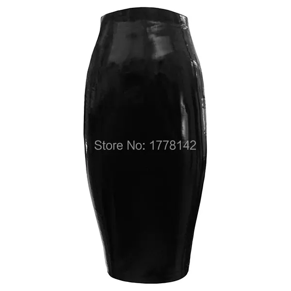 

Zip Tight Pencil Skirt Latex Skirt Rubber Pencil Skirt Back Zip Latex Skirt