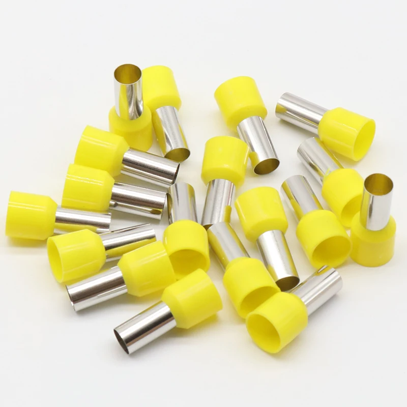 E16-12 Tube insulating Insulated terminals 16MM2 Cable Wire Connector Insulating Crimp Terminal 100PCS/Pack Connector E-