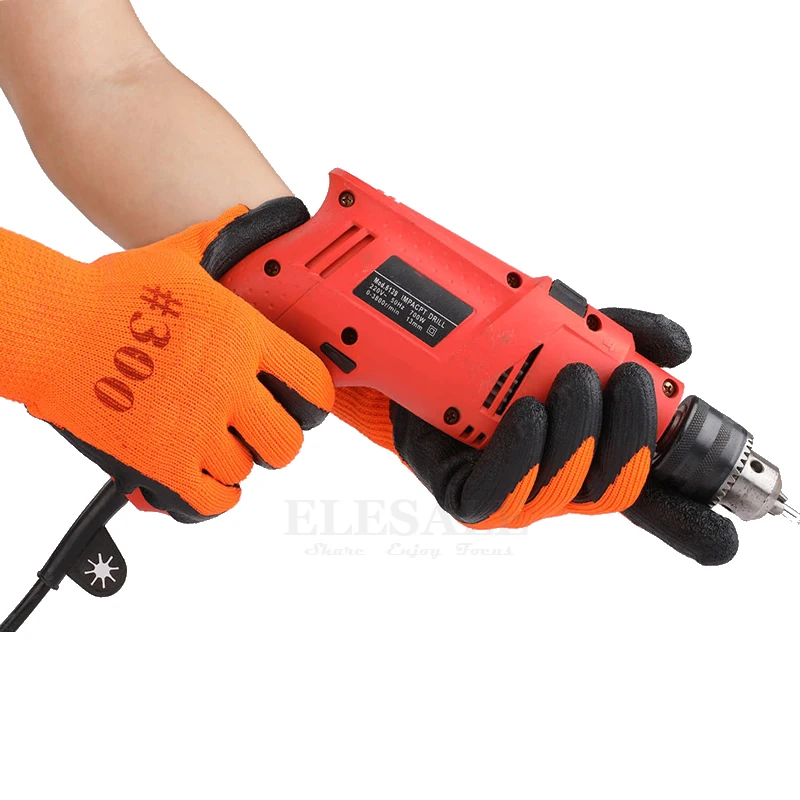 5-Pairs Winter Thermal Anti-Slip Waterproof Work Gloves Latex Rubber Coated For Garden Repairing Builder Work Safety Gloves