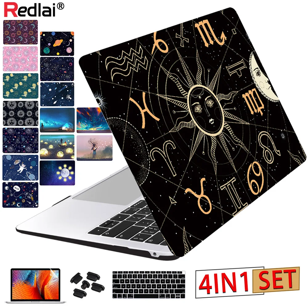 

Redlai Sun Moon Print Plastic Hard Shell Case for Apple MacBook Air Pro Retina 11 12 13 15 16 inch Touch bar A2141 2020 A2179