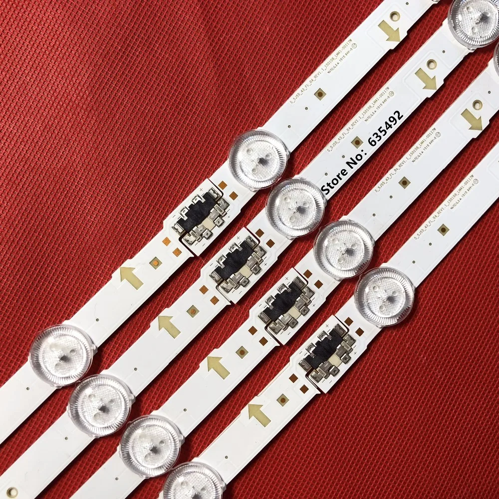 8 個 LED ストリップ S-5J55-43-FL-R4 S-5J55-43-FL-L7 LM41-00117X 00117W UE43J5500 UE43J5502 UE43J5550 UE43J5570 UE43J5600 UE43J5670