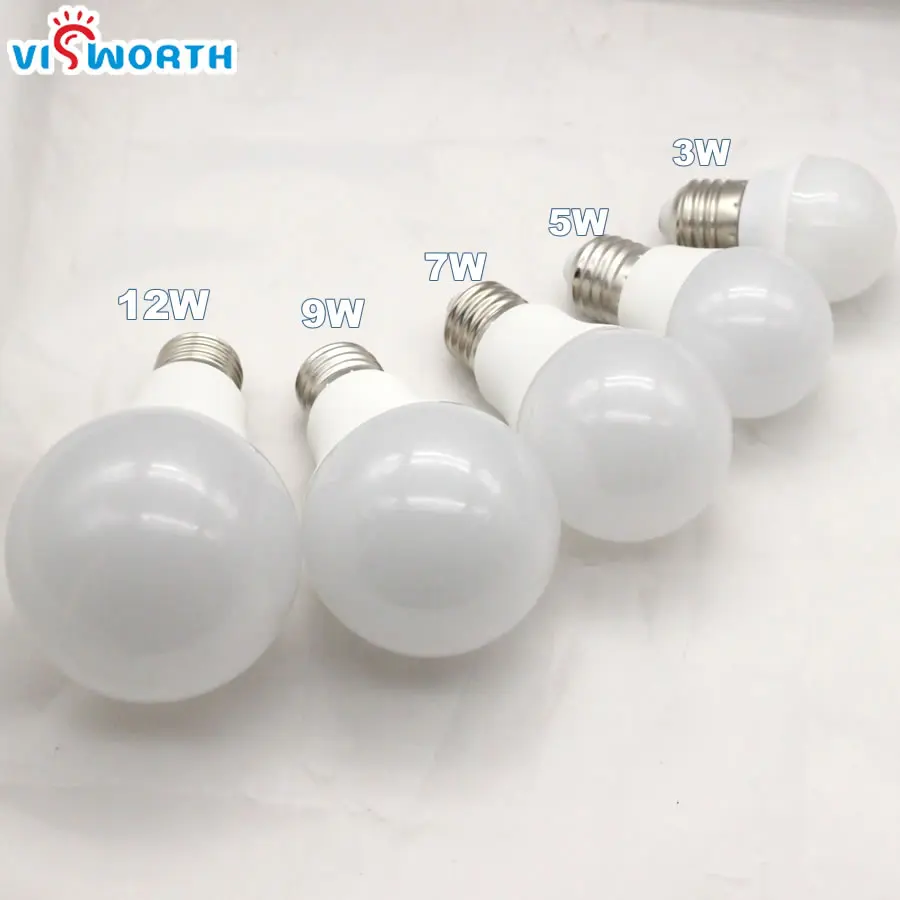 Super Brightness E27 LED Bulbs SMD2835 3W 5W 7W 9W 12W AC 110V 220V 240V A60 LED Lamps Warm Cold White Lampada Light