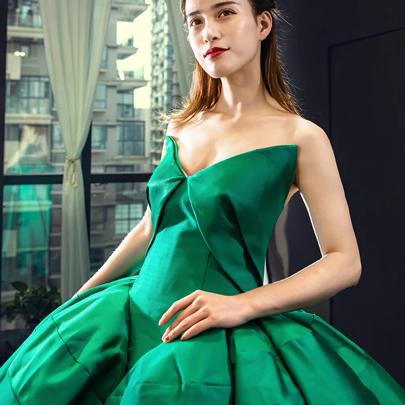 J66858 Jancember verde vestido para quinceañeras 2020 satén sin tirantes dulce dieciséis baile de graduación vestidos de quinceañera 2020 Siknie Balowe