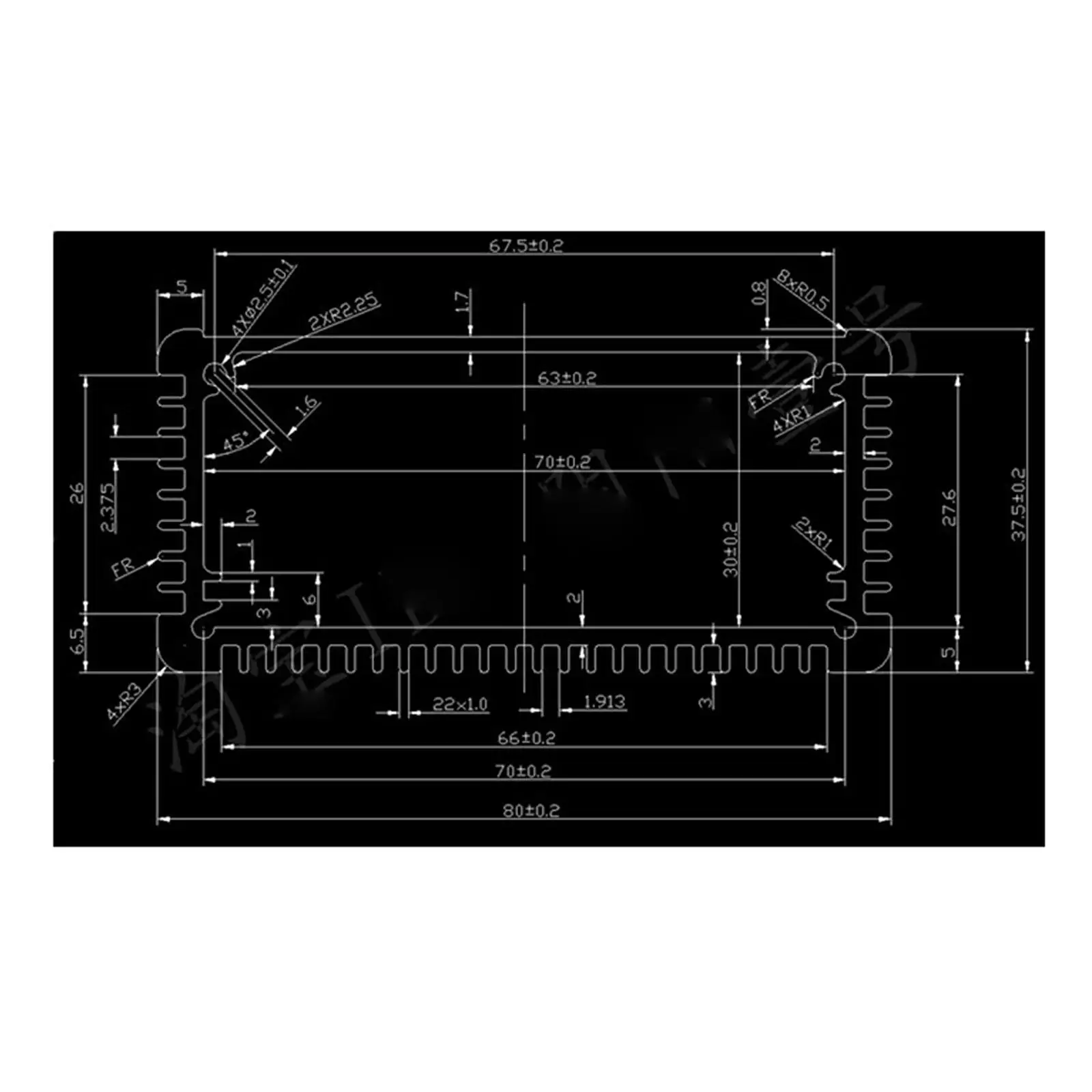 100X80X37.5 Mm Aluminium Behuizing Pcb Shell Cooling Box Case Diy Instrument