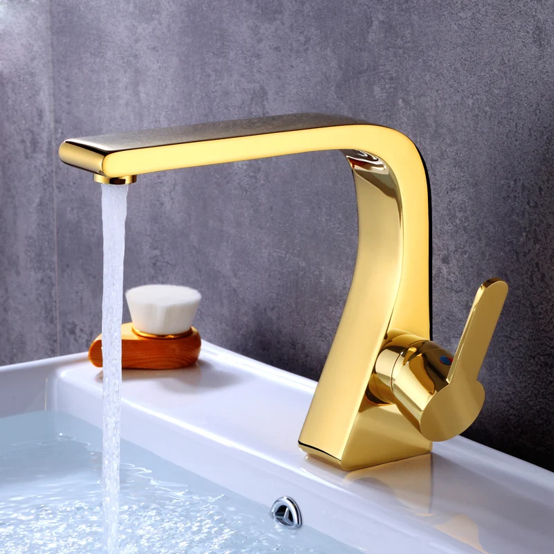 

Bathroom Basin Faucets Chrome/Gold/Black Brass Mixer solid copper Single Level Hot and Cold Taps torneiras para banheiro crane