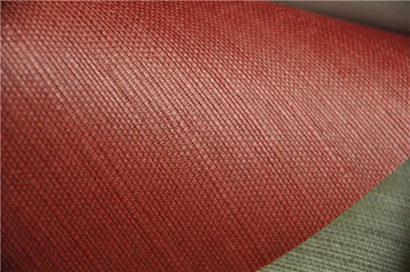 2017 new red natural texture sisal Wallpaper for home decoration hotel room wall