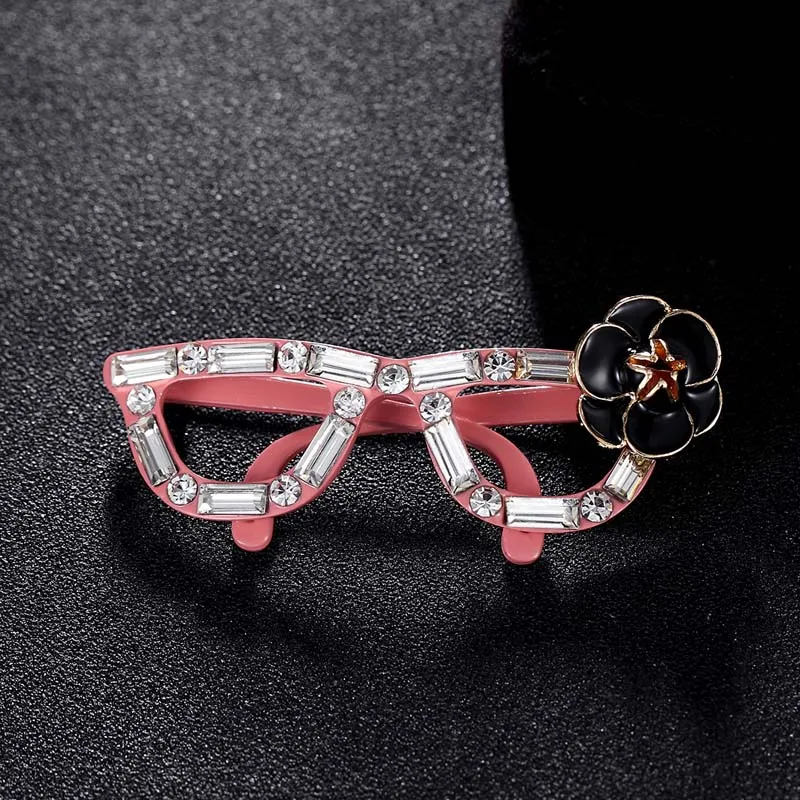 12pcs/lot Wholesale Sunglasses Cartoon Brooch Bouquet For Girls Gifts Enamel Flower Kids Brooches Enamel Hijab Scarf Pins Up