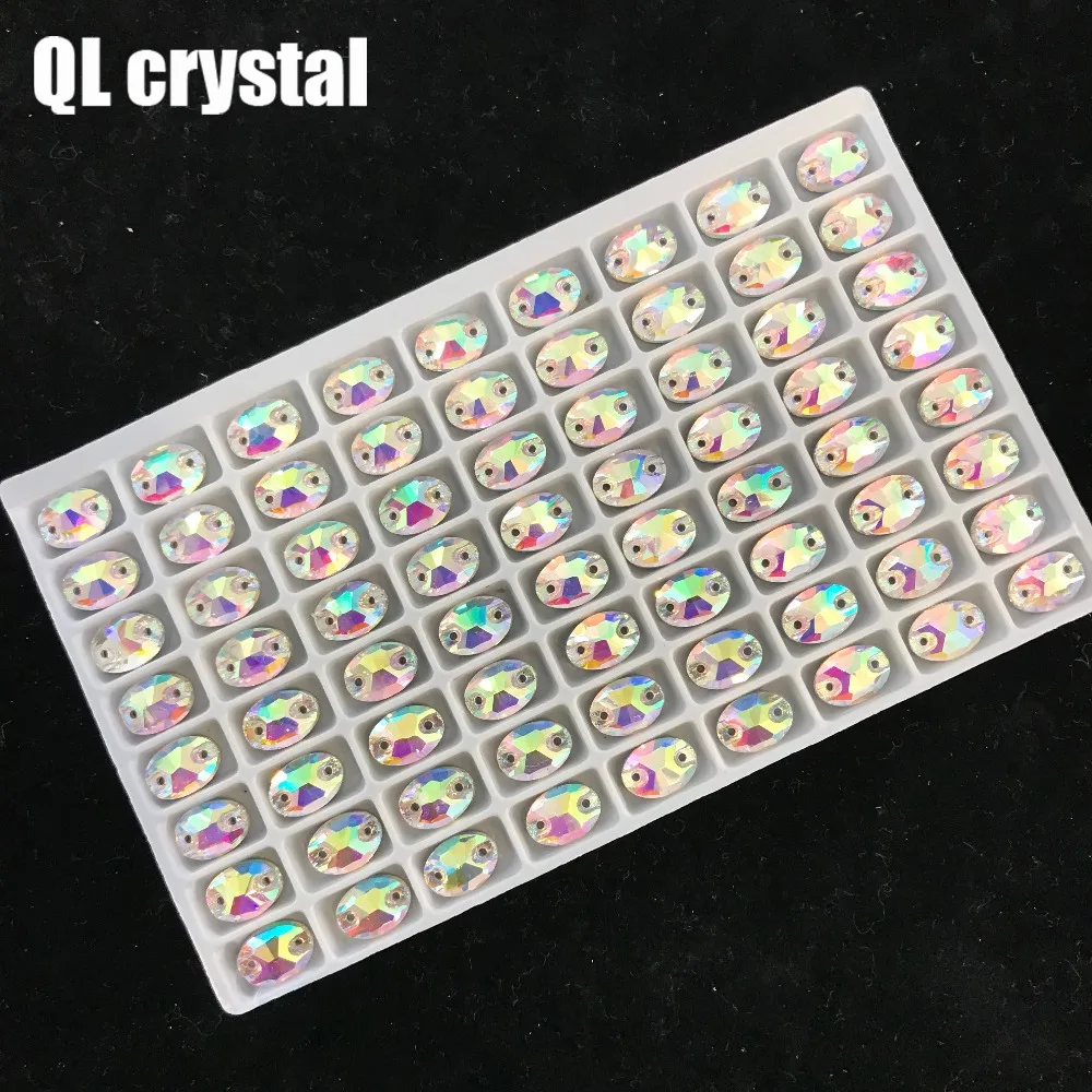 

QL crystal Glass Crystal Navette Sew on Rhinestones Colors AB Crystal Flatbck Marquise for DIY garment bags shoes wedding veil