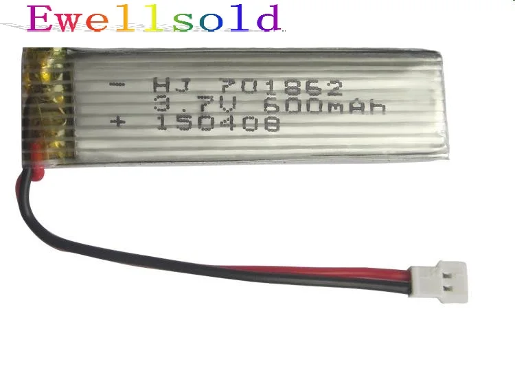 Ewellsold wltoys 966 V977 V930 Q282 recambios de cuadrirrotor RC 3,7 v 600 mAh batería de polímero de litio 2 unids/lote envío gratis