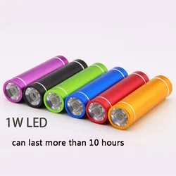 Waterproof Mini LED Torch Aluminium alloy shell Led Flashlight lamp light mini Torch Light 1 Mode for AAA Battery six colors