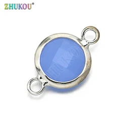 1pcs 13*21mm Charms Women Necklace Pendants Cubic Zirconia Round Connectors DIY Jewelry Findings Accessories, Model: VS284B