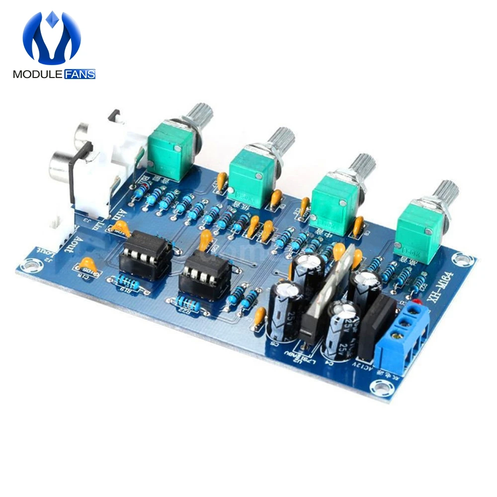 New NE5532 Stereo Pre-amp Preamplifier Tone Board Audio 4 Channels Amplifier Module 4CH CH Control Circuit Telephone Preamp