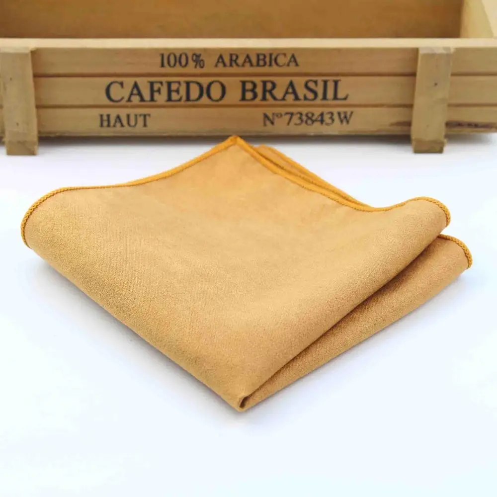 Two-Sided Solid Micro Suede Pocket Square for Men, Soft and Stylish