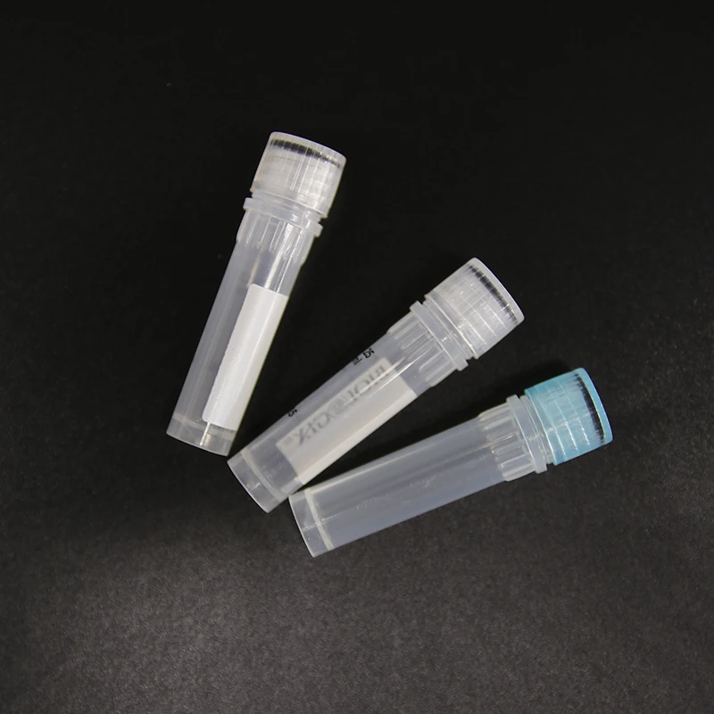 IKEME 500 Pieces 2ml Freezing Cryo Vial Tube Cryovial Plastic Cryogenic Vial Laboratory Cryovials