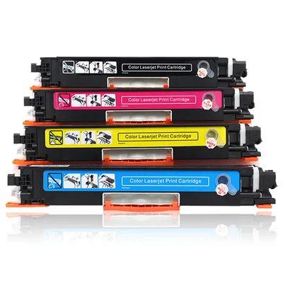 4Pcs 130A Refillable CF350A CF351A CF352A CF353A Toner Cartridge Compatible for HP Pro CP1025 MFP M176n M177fw M176 M177 Toner