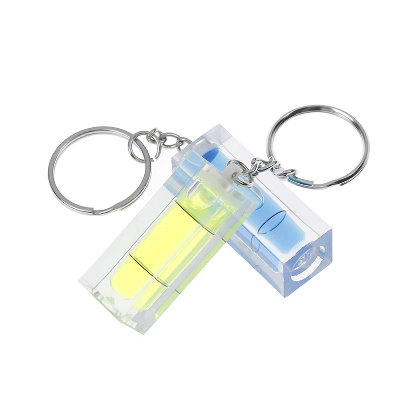 One Or 2pcs Mini Spirit Level Measurement Instrument T-type Round Square Spirit Level Bubble 9 Styles With Keychain