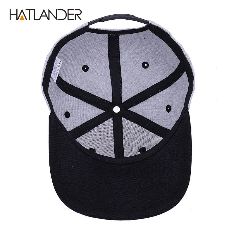 [HATLANDER]Original grey cool hip hop cap men women hats vintage embroidery character baseball caps gorras planas bone snapback