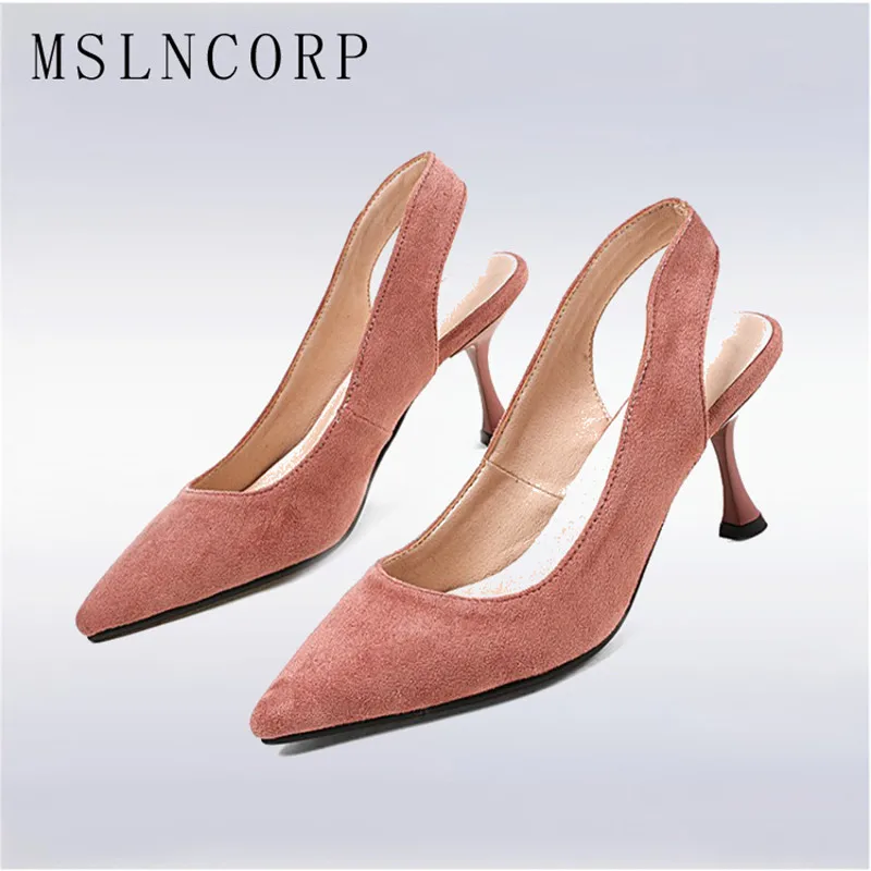 

Plus Size 34-44 New Summer Women Pointed Toe Sandals Shoes Fashion Woman Thin heel party dress High heels Bride wedding Pumps