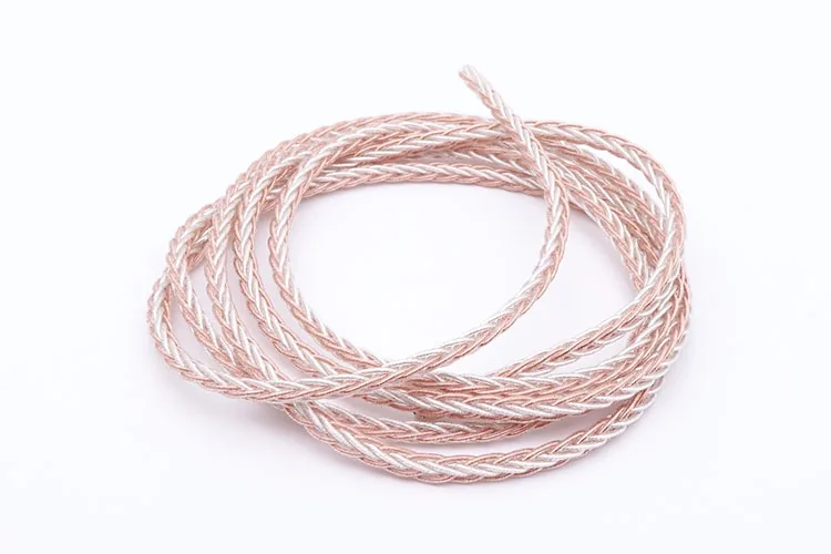 10meters Silver plated copper mixed headphone wire single crystal copper silver plated wire 8 core 19 strands soft line DIY maki