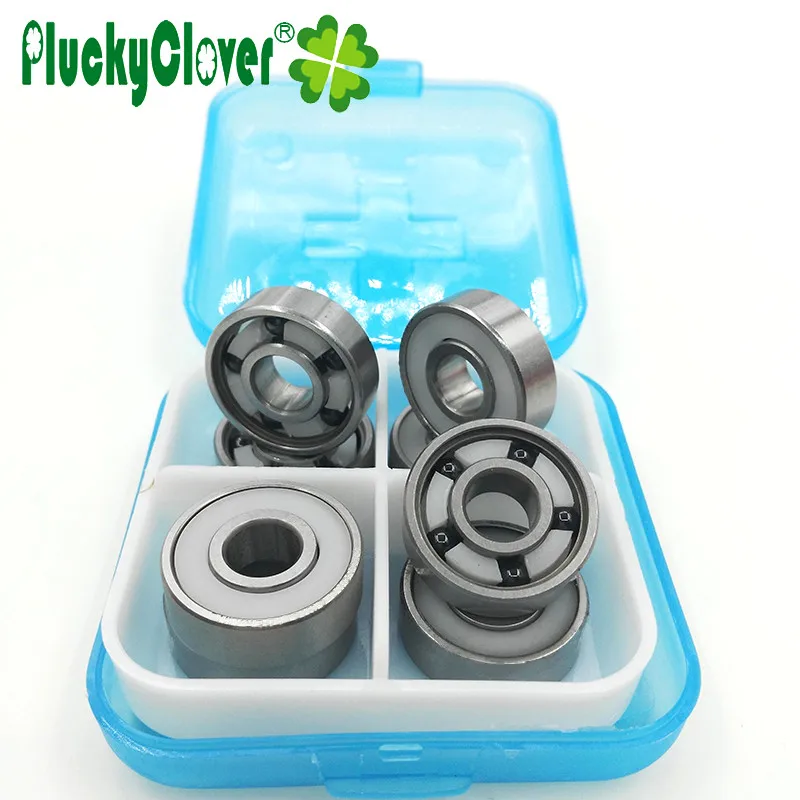 8 قطعة الزلاجات الرباعية تحمل 627 Si3n4 5 كرات السيراميك الأسود التزلج الفني ديربي الأسطوانة 627rs السيراميك رولرسكي الأسطوانة المزدوجة Sk8