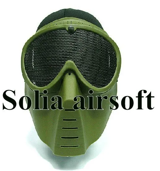 

Tactical Airsoft Full Face No Fog Goggle Hunting Mask Paintball Wargame Green