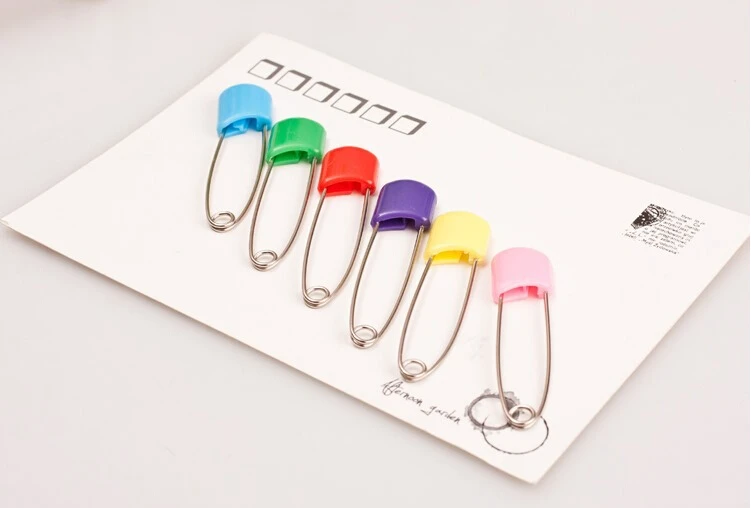 10pcs 4cm/40mm Large Colored Plastic Hijab Multipurpose Baby Stainless Steel Safety Pins Pins Needles Free Shipping