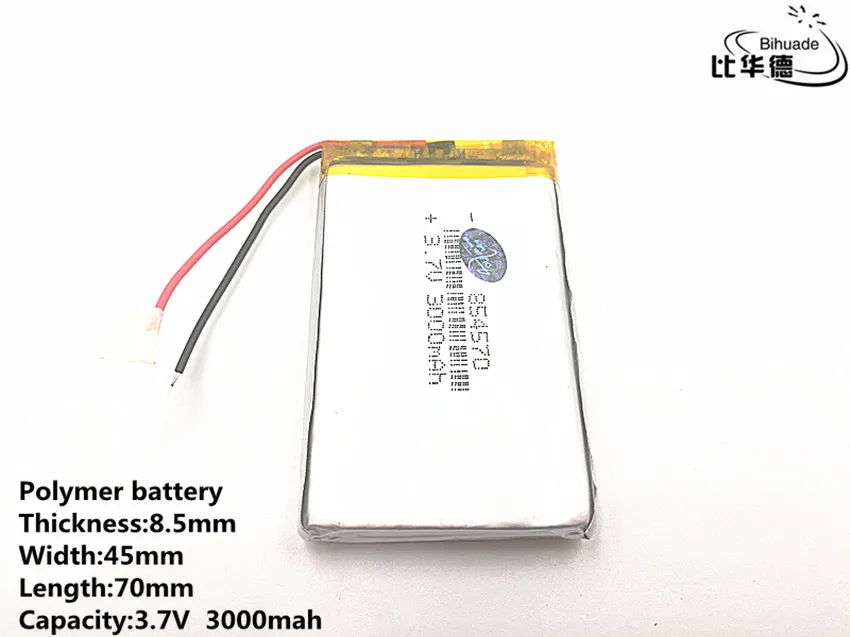 1 pz/lotto Buon Qulity 3.7 V, 3000 mAH, 854570 Polimero agli ioni di litio/batteria Li-Ion per il GIOCATTOLO, BANCA di POTERE, GPS, mp3, mp4