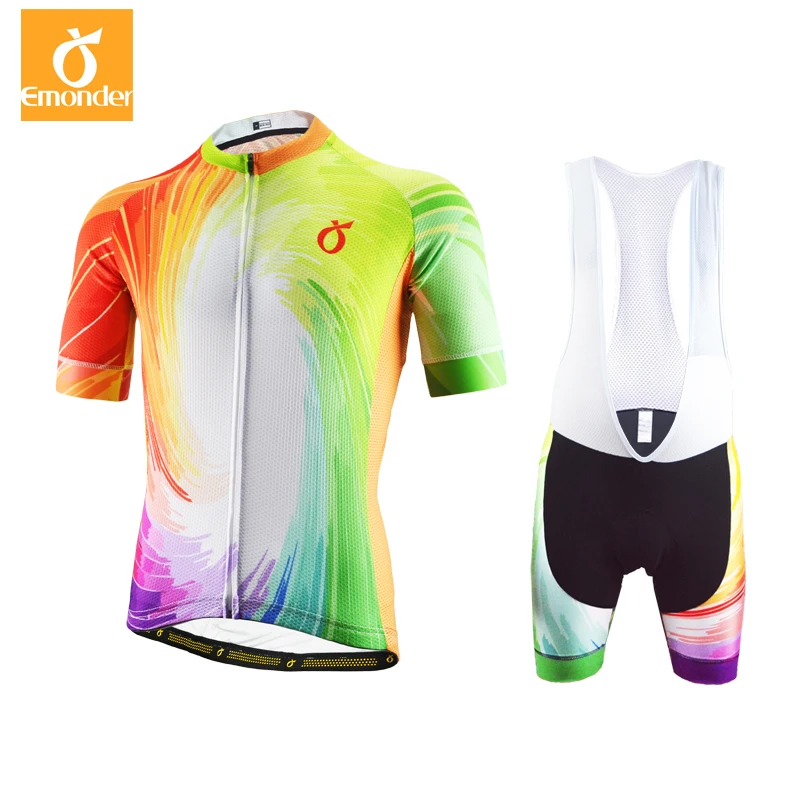 

Cycling Jersey Men Set Pro Team Bicycle Short Sleeve Italian anti-slip band around 12D Pad MTB Road Bike Bib Shorts