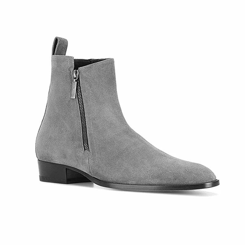 

High Quality British Men Casual Shoes Spring Winter Fashion Lace-up Dress Ankle Boots Pointed Toe Real Leather Chelsea Boots