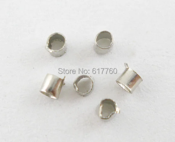 Free Shipping! 5000PCs Silver Tone Crimp Tube Spacer Beads Findings 2mm mm (E03364)