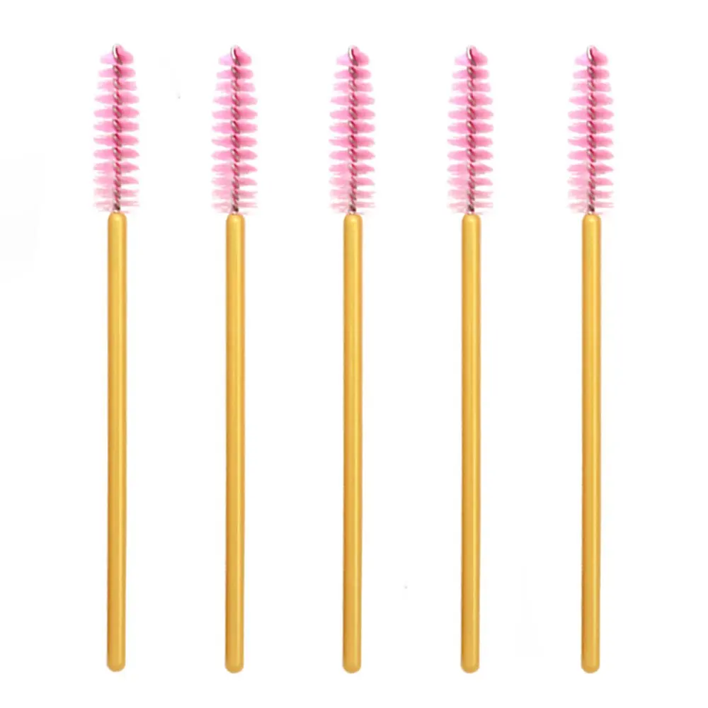 1000pcs/ Pack Mascara Wands Disposable Eye Lash Brushes Applicator for Eyelash Extensions Makeup Tool for Women Gold/Pink