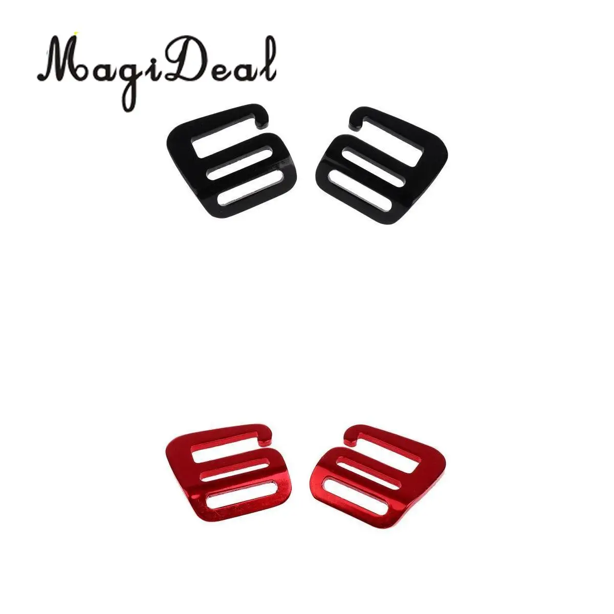 MagiDeal 4 Pcs 1 inch G Hook Outdoor Webbing Buckle for Backpack Strap 25mm Black Red