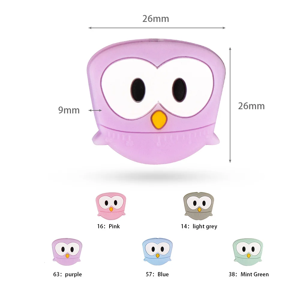 TYRY.HU 5pc Lovely Owl Silicone Beads Food Grade Baby Chewable Teething Beads For Baby Jewelry Making Necklace DIY BPA Free