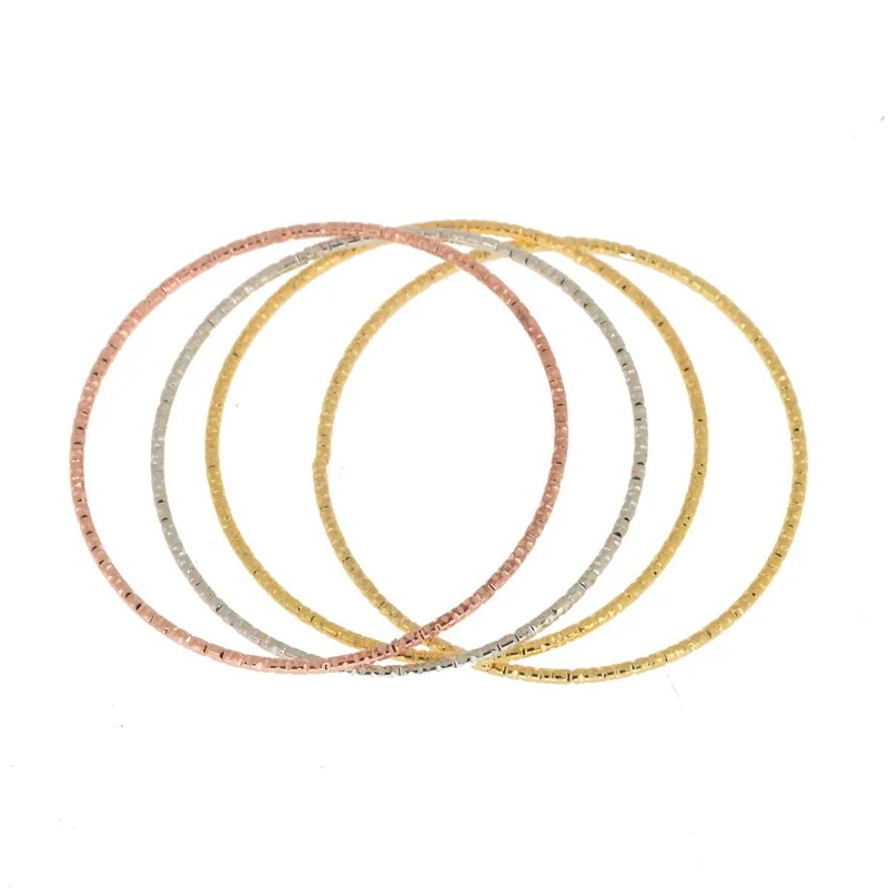 4pcs/set Gold Silver Color Lovely Children Kid boy Girl Infant Baby Bangle Bracelet Gift For Child