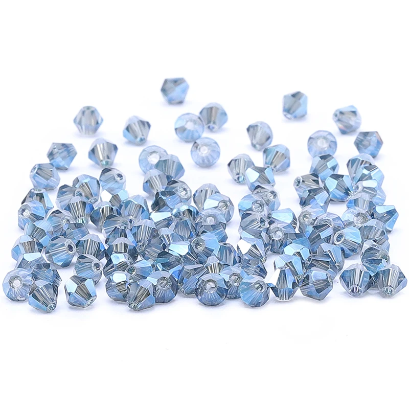 Royal Blue 4mm 100pc Austria Crystal Bicone Beads 5301 Loose Crystal Beads DIY Jewelry Handmade  S-71