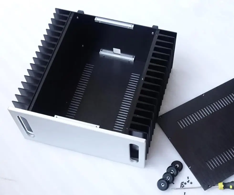 4320A All-aluminum Amplifier Chassis DIY Large Case Audio Amplifier Enclosure 430MM X 200MM X 418MM