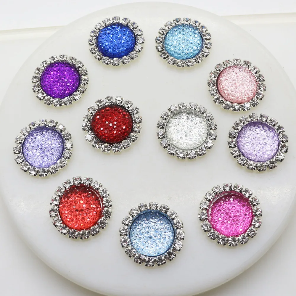 10pcs/lot Acrylic Crystal Button Sky Stars Diamond Rhinestone Buttons for Wedding Hair&Scarpbooking Decoration Craft Accessories