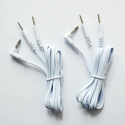 Cable de electrodo de repuesto para máquina TENS, cabezal Jack de CC de 3,5mm, reutilizable, enchufe de 2,0mm, 2 unidades