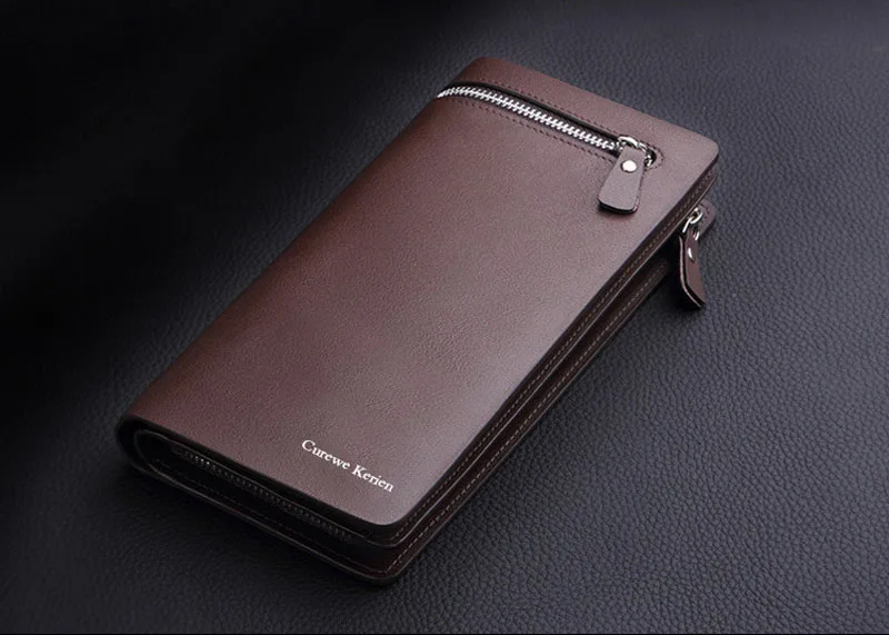 New Luxury Business Bifold Men\'s Leather Wallet With Zipper Coin Pocket Card Holder Multifunctional Purse For Man Clutch Bag