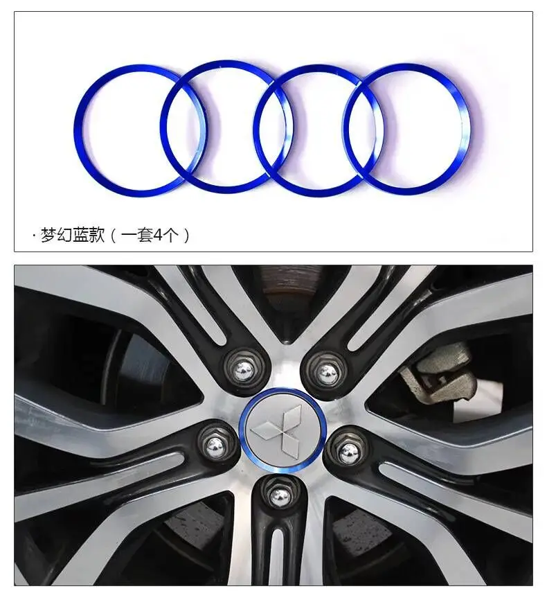 Car Styling Ring Wheel Hub Decoration Circle For Mitsubishi Airtrek ASX Delica D5 Endeavor Montero Outlander 2 3 XL Pajero 2 4