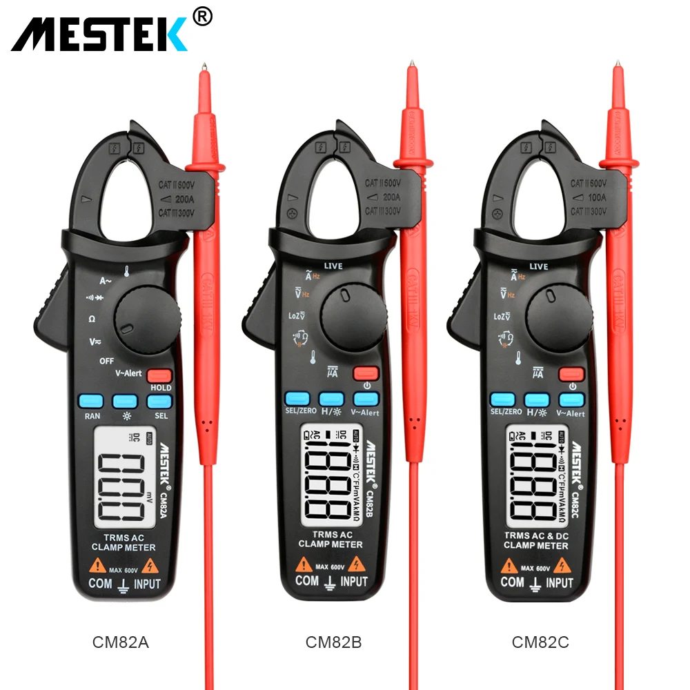 True RMS Digital Clamp Meter MESTEK CM82A/B/C DC AC Current Voltage Ampere NCV Ohm Tester Ammeter Multimeter Electrician Tool