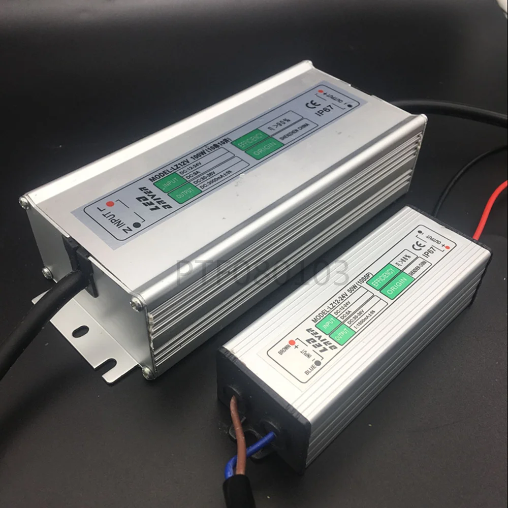 DC12-24 Vlow pressure To output DC 30 - 36V LED Driver IP67 Waterproof Lighting Transformers Power Supply 10W 20W 30W 50W 100W